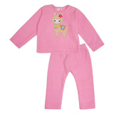 Polkas & Stripes Llama Light Pink Night Suit