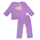 Polkas & Stripes Unicorn Lilac Fleece Night Suit