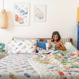 Zookeeper Chasing Cars And Clouds Bedsheet And Shams Set