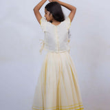 Di & De Premium handloom kasavu skirt and flutter sleeve top