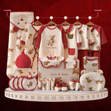 LSB 26pcs Cream & Maroon Teddy Love , New born Baby Girl/Boy Gift Hamper all Season wear Clothes Gift Hamper Box, (0-6months)