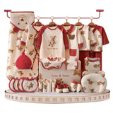 LSB 26pcs Cream & Maroon Teddy Love , New born Baby Girl/Boy Gift Hamper all Season wear Clothes Gift Hamper Box, (0-6months)