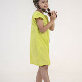 Mamarill Girls A Refreshing Lime-Green Frock