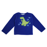 Polkas & Stripes Dinosaur Dark Blue Night Suit