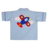 Polkas & Stripes Aeroplane Blue Night Suit