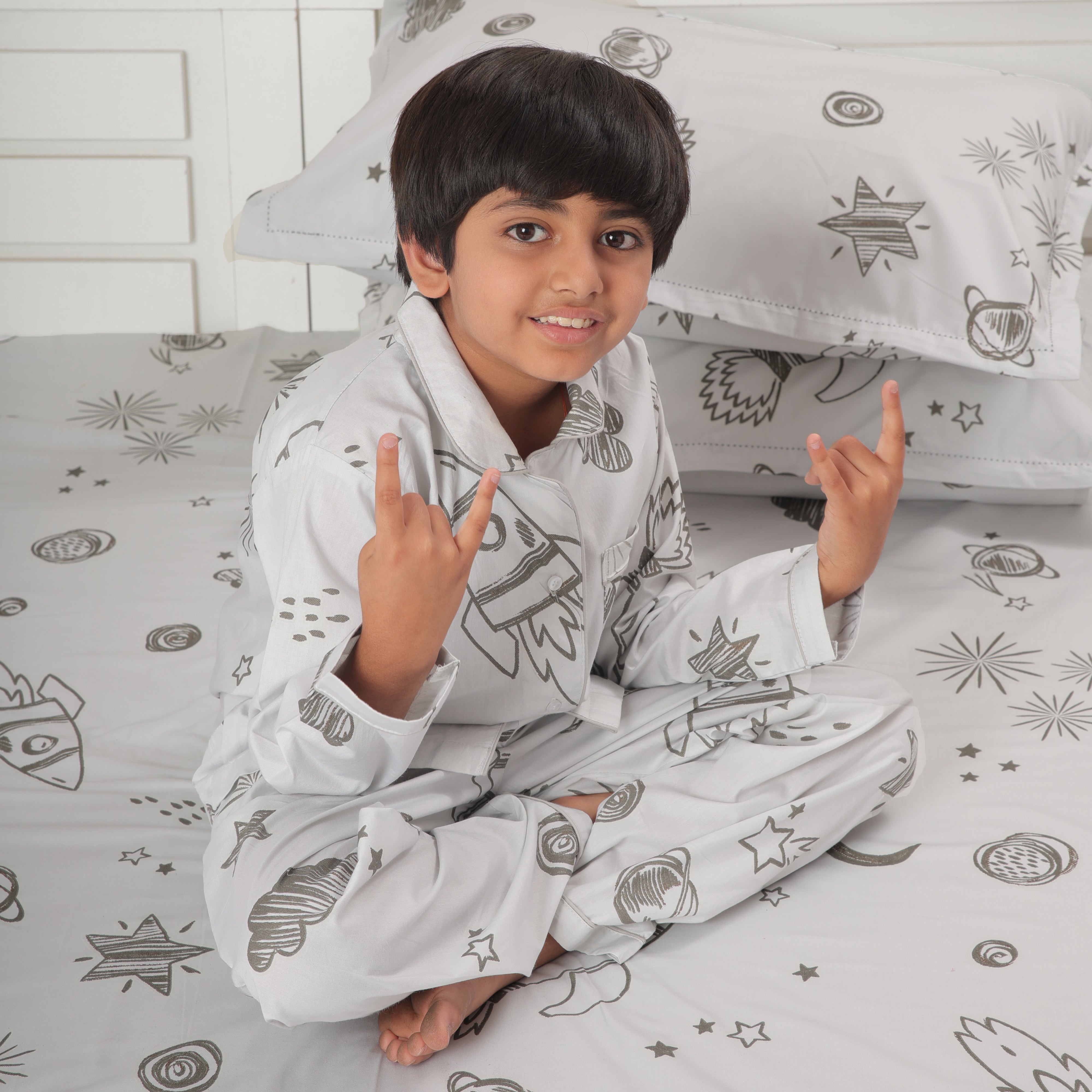 To The Moon Beyond Glow In The Dark Night Suit