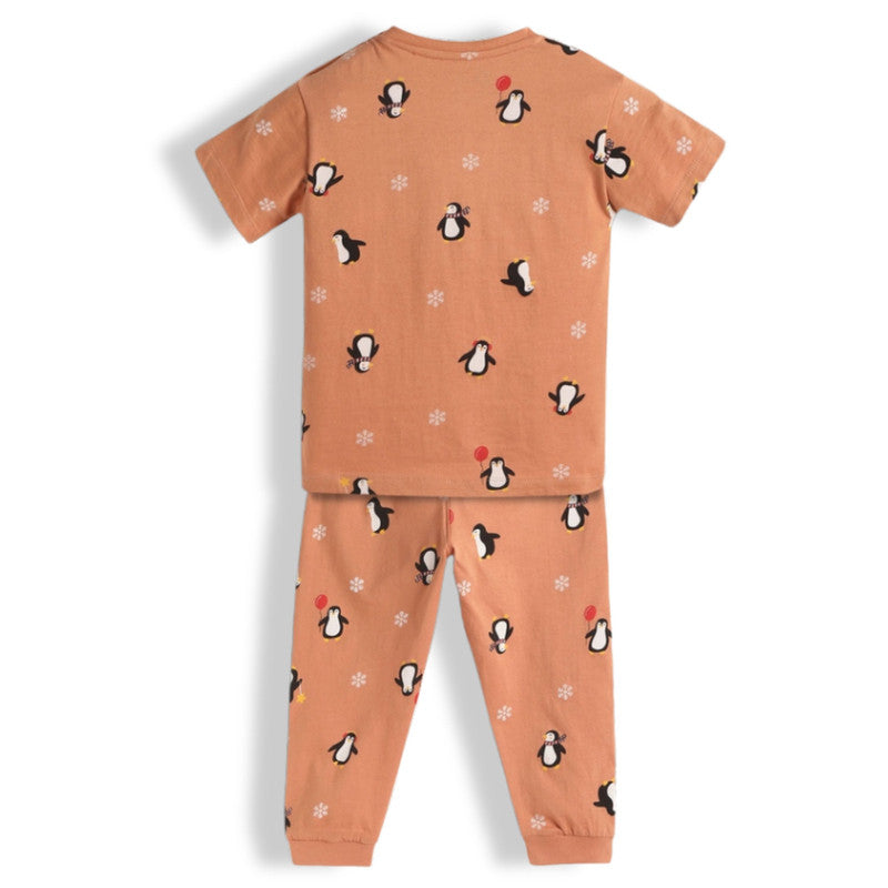 Half Sleeves Unisex Co-ord Set | Penguin Chill