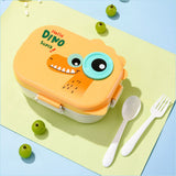 Little Surprise Box,Orange Big Eye Dino 2 decker Lunch Box for Kids