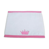 Polkas & Stripes Princess Crown White Face Towel