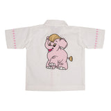 Polkas & Stripes Pink Elephant White Night Suit