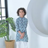 The Plum Bum Blue Threadwork Kurta Set