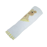 Polkas & Stripes Teddy On Moon White Bath Towel