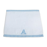 Polkas & Stripes Alphabet Blue Face Towel