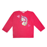 Polkas & Stripes Rainbow Unicorn Dark Pink Night Suit