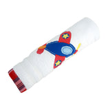 Polkas & Stripes Aeroplane White Bath Towel