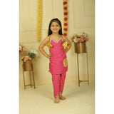 Pankhuri By Priyanka Pink Halter Kurta Set