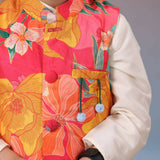 Casa Ninos Red Muslin Jacket Set