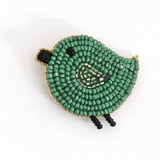 Little Pink Llama Bird-Hair Clip-Green
