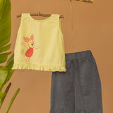 Mamarill Girls Yellow Cotton Top With Pant