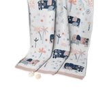 Favori Baby Blanket Mom & Baby Elephant Design, 100% Cotton Knitted