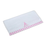 Polkas & Stripe Alphabet Pink Face Towel