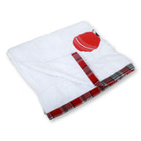 Polkas & Stripes Balls White Bath Towel