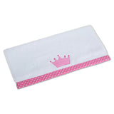 Polkas & Stripes Princess Crown White Face Towel