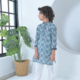 The Plum Bum Blue Threadwork Kurta Set