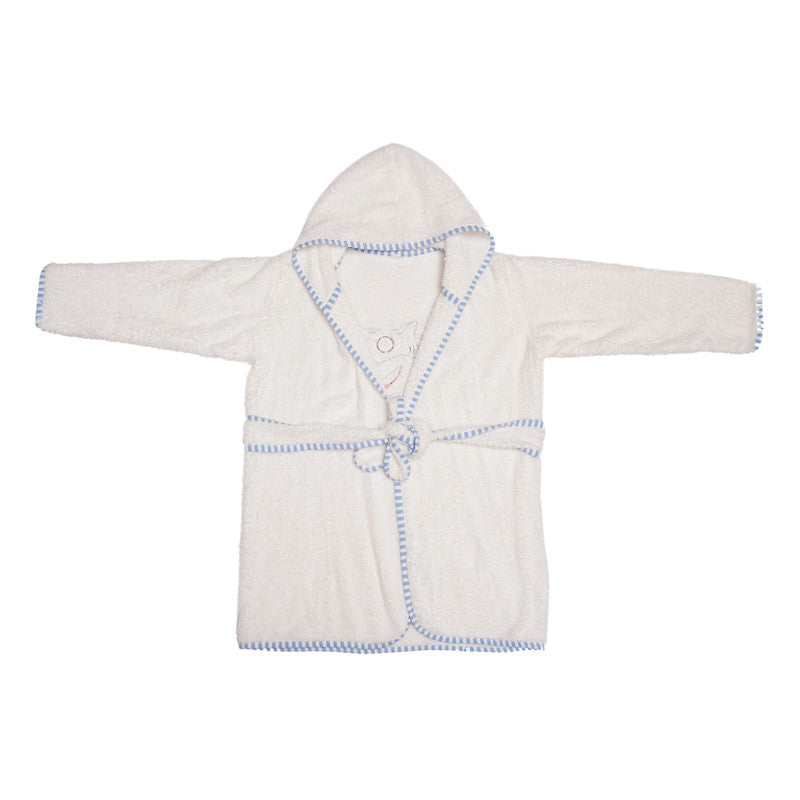 Polkas & Stripes Baby Blue Shark Bath Robes