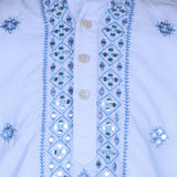 Rang Light Blue Mirror Work Kurta Pyjama Set