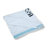 Polkas & Stripes Zebra Blue White Bath Towel