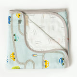 Aariro Reversible Muslin Blanket - Let's travel