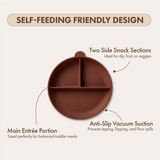 Dodo Baby Silicone Suction Feeding Plate Brown