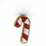 Little Pink Llama Candy Cane-Brooch