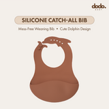Dodo Baby Silicone Catch-All Bib Brown