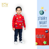 Boys Customised Starry Night Sweater - Red