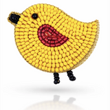 Little Pink Llama Bird-Hair Clip-Yellow