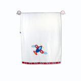 Polkas & Stripes Aeroplane White Bath Towel