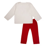 Polkas & Stripes Superhero White And Red Night Suit