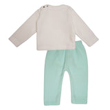 Polkas & Stripes Ice Cream White And Green Night Suit