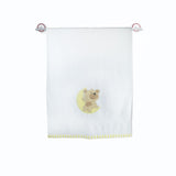 Polkas & Stripes Teddy On Moon White Bath Towel