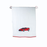 Polkas & Stripes Ferrari White Bath Towel