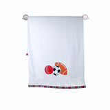 Polkas & Stripes Balls White Bath Towel