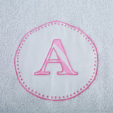 Polkas & Stripes Alphabet Pink White Hand Towel