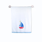 Polkas & Stripes Boat White Bath Towel