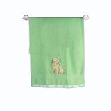 Polkas & Stripes Golden Retriever White Bath Towel