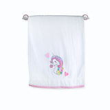 Polkas & Stripes Rainbow Unicorn White Bath Towel