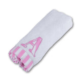 Polkas & Stripe Alphabet Pink Face Towel