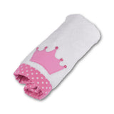 Polkas & Stripes Princess Crown White Face Towel