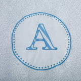 Polkas & Stripe Alphabet Blue White Hand Towel